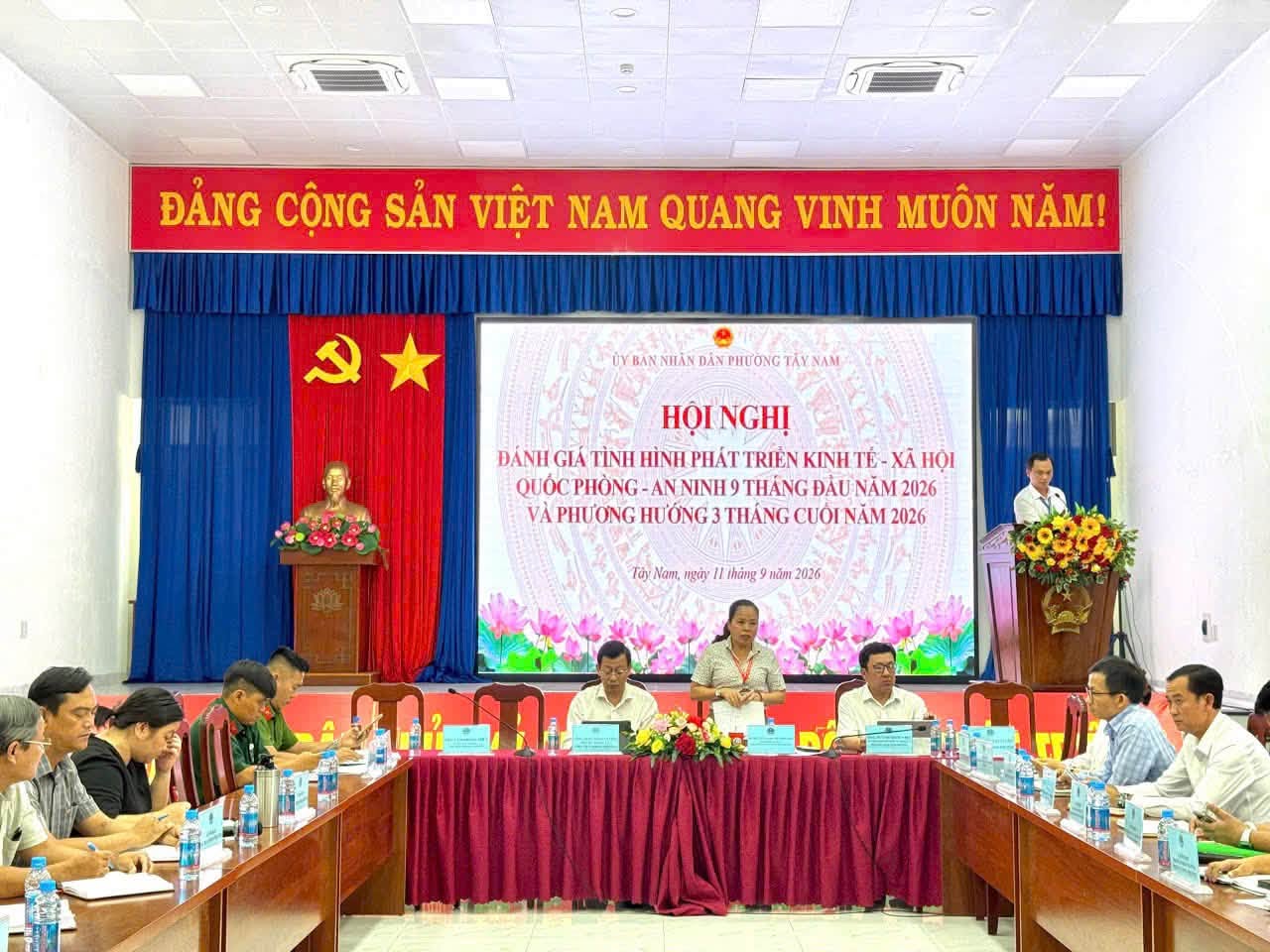 PHƯỜNG TÂY NAM TỔ CHỨC HỘI NGHỊ ĐÁNH GIÁ TÌNH HÌNH PHÁT TRIỂN KINH TẾ - XÃ HỘI – QUỐC PHÒNG AN NINH 9 THÁNG ĐẦU NĂM 2026